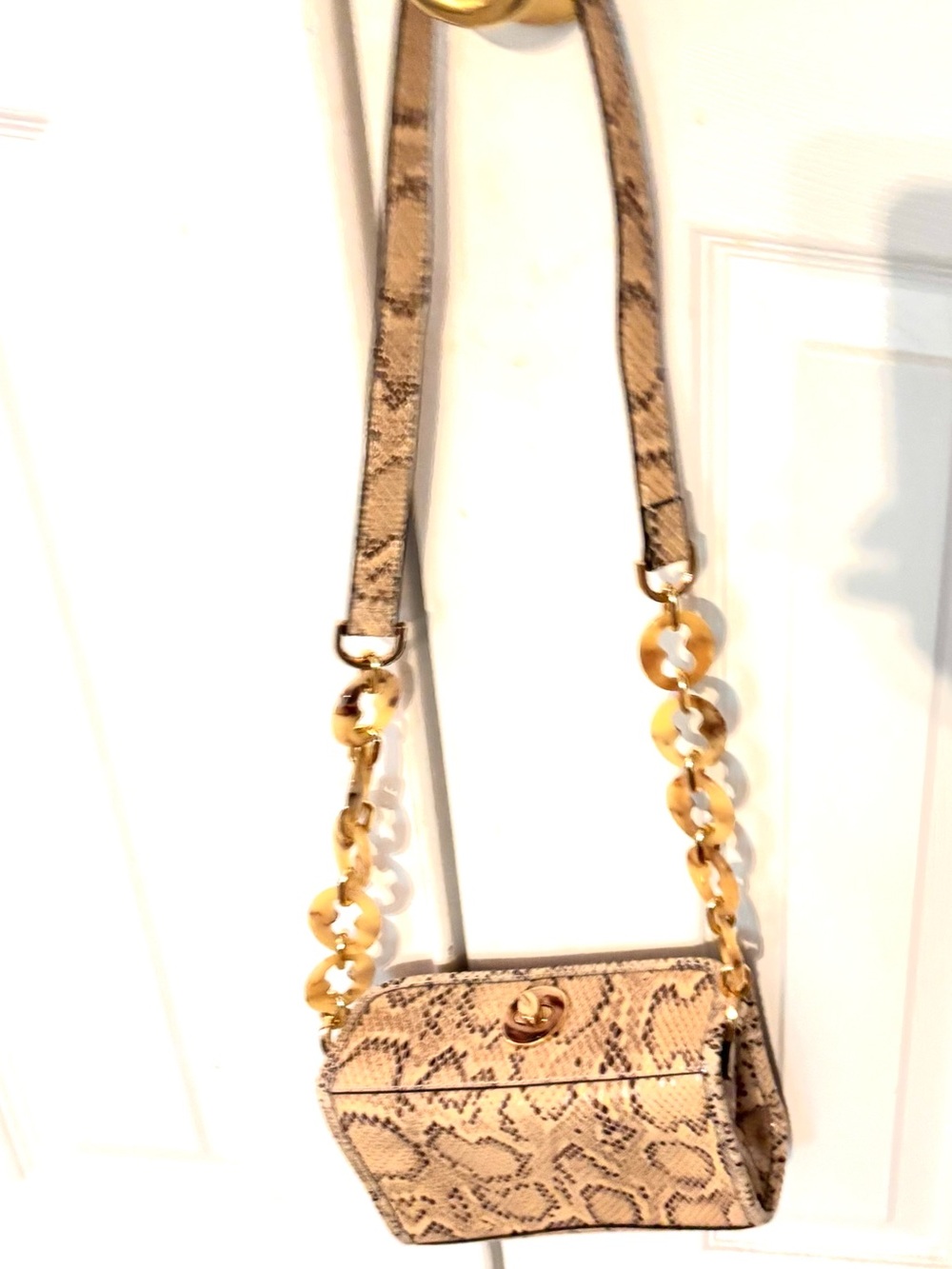 Snakeskin Topshop Purse Square chain & Leather strap Never Used